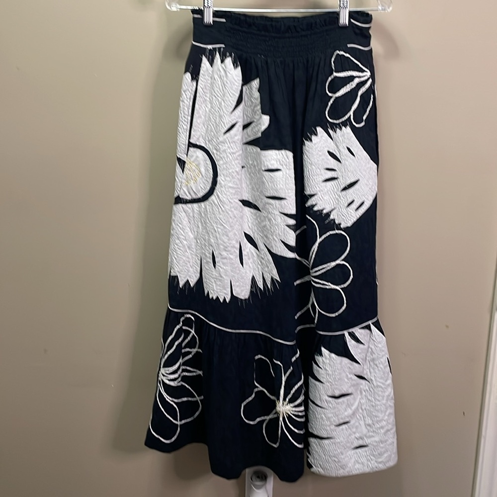 Anthropologie Maeve Embroidered & Beaded Long Skirt XS - Picture 2 of 5